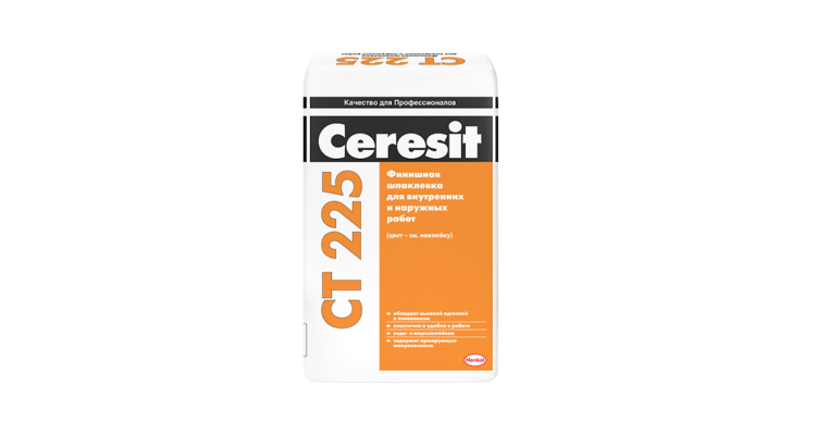 Ceresit СТ 225/25 кг фасадная шпаклевка серая