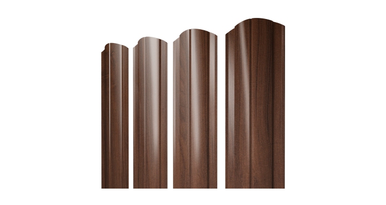 Штакетник Круглый фигурный 0,45 Print Elite Choco Wood TwinColor