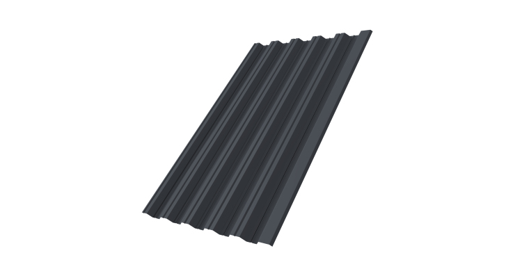 Профнастил HC35R GL 0,5 PurLite Мatt RAL 7024 мокрый асфальт