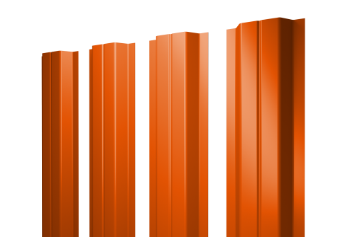 Штакетник П-образный А с прямым резом 0,45 PE RAL 2004 оранжевый