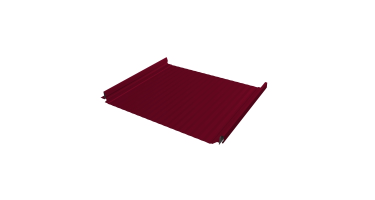 Кликфальц Pro Gofr Grand Line 0,45 PE с пленкой на замках RAL 3003 рубиново-красный