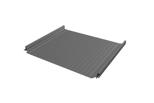 Кликфальц Pro Gofr Grand Line 0,45 PE с пленкой на замках RAL 9006 бело-алюминиевый