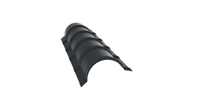 Планка малого конька полукруглого 0,5 GreenCoat Pural BT matt RAL 7016 антрацитово-серый (1,97м)