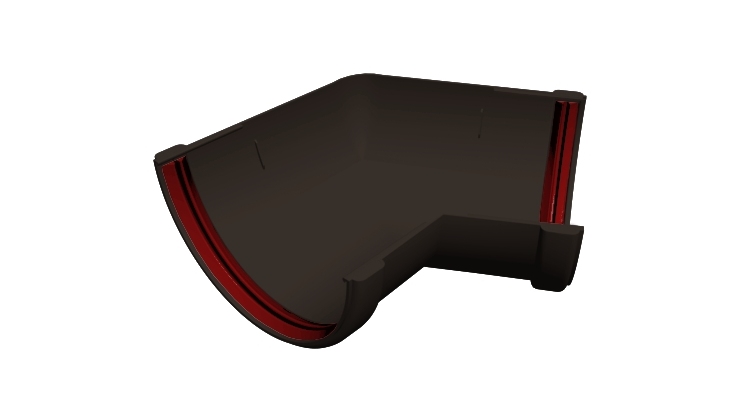 Угол желоба 135 град. Классика 120 ПВХ Grand Line темно-коричневый (RR 32)