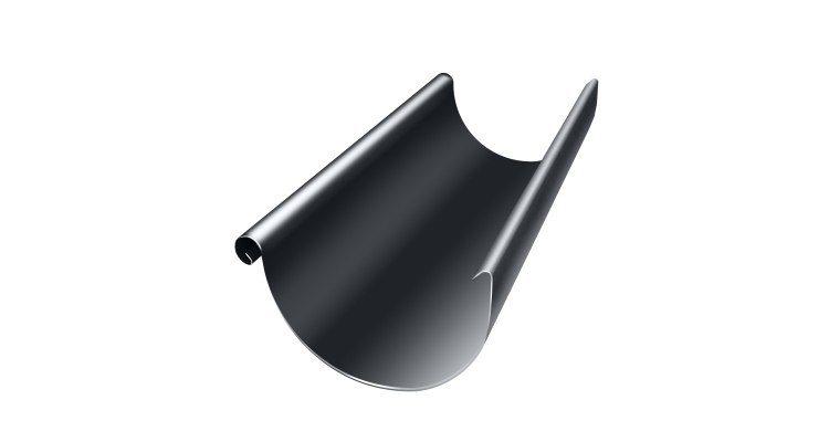 Желоб полукруглый GL PE 125 мм 3 м RAL 7024 мокрый асфальт