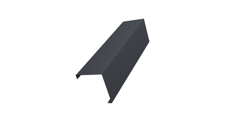 Декоративная накладка на столб универсальная угловая 80х80 для забора жалюзи 0,45 PE-Double RAL 7024 мокрый асфальт (3м)