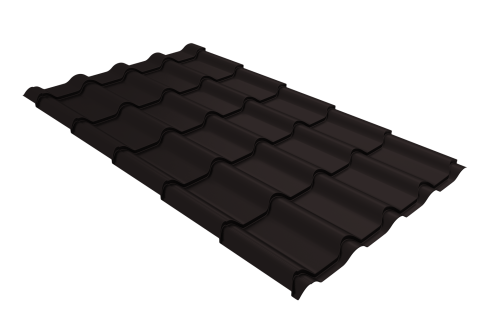 Металлочерепица камея Grand Line 0,45 Drap-double TX RAL 9005 черный