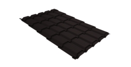 Металлочерепица Верховье квадро профи Grand Line 0,5 Drap RAL 9005 черный