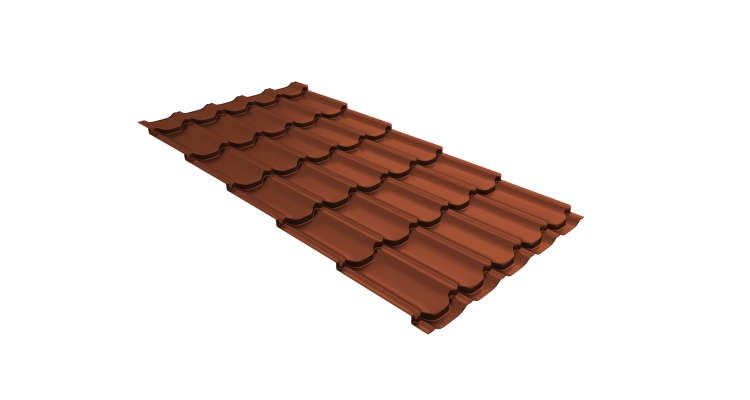 Металлочерепица квинта плюс 0,45 Drap TR RAL 8004 терракота