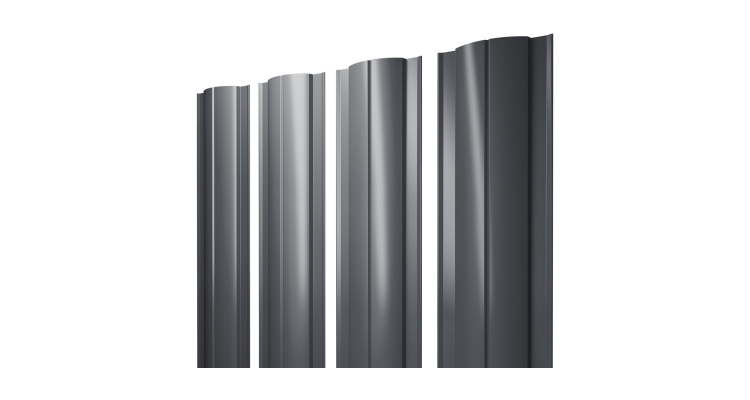 Штакетник Круглый с прямым резом 0,45 Drap TX RR 32 темно-коричневый