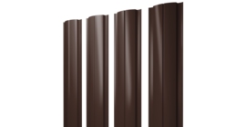Штакетник Полукруглый Slim с прямым резом 0.45 Drap-double TX RAL 8017 шоколад