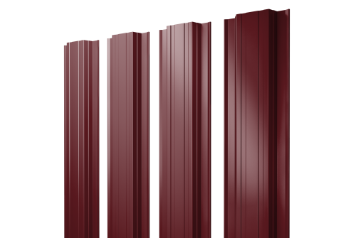 Штакетник Прямоугольный с прямым резом 0.5 Satin RAL 3005 красное вино