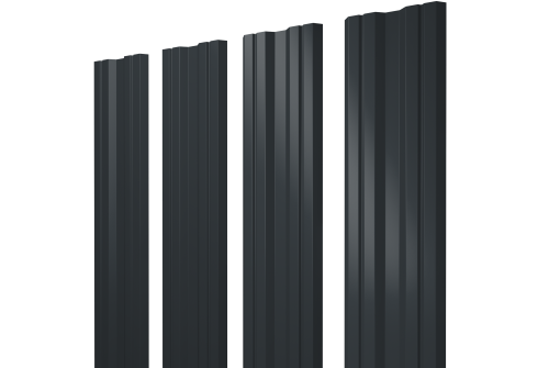 Штакетник Twin с прямым резом 0.45 PE RAL 7016 антрацитово-серый