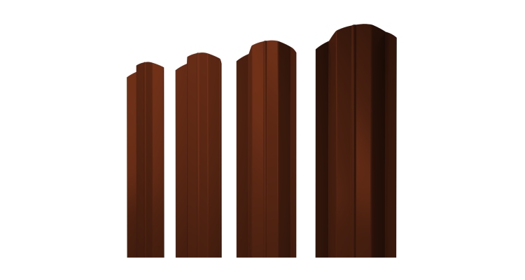 Штакетник М-образный В фигурный 0,45 PE RAL 3009 оксидно-красный