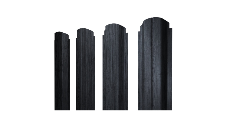Штакетник П-образный А фигурный 0,45 Print Premium Grey Wood TwinColor
