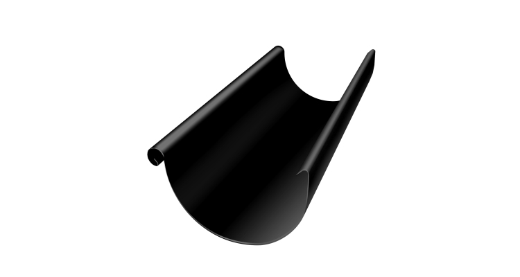 Желоб полукруглый GL PE 125 мм 3 м RAL 9005 черный