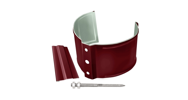 Кронштейн трубы на кирпич GL PE 90 мм RAL 3005 красное вино