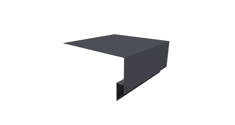 Планка околооконная сложная Блок-хаус new 250х75х27 0,45 Drap ST RAL 7024 мокрый асфальт (3м)