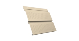 Софит металлический Квадро Брус без перфорации 0,5 Satin с пленкой RAL 1015 светлая слоновая кость