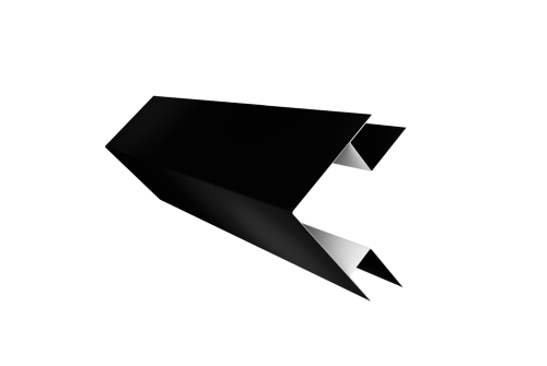 Планка угла внешнего сложного Экобрус Grand Line 0,45 Drap TX RAL 9005 черный (3м)