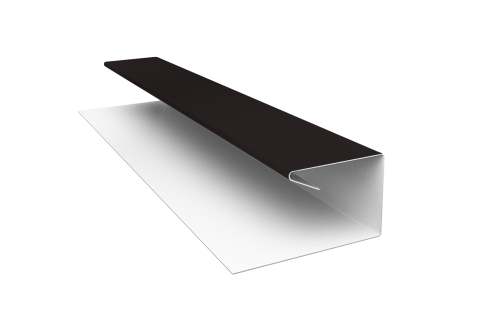 Планка П-образная завершающая сложная (КД) 0,5 Satin Matt RAL 9005 черный (2м)