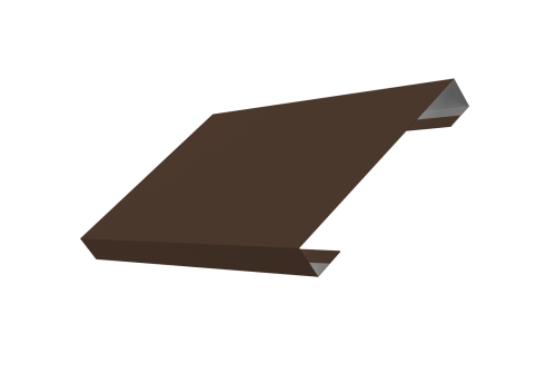 Ламель лицевая 150 забора жалюзи Texas стартовая/финишная для калиток и ворот 0.5 Satin с пленкой RAL 8017 шоколад