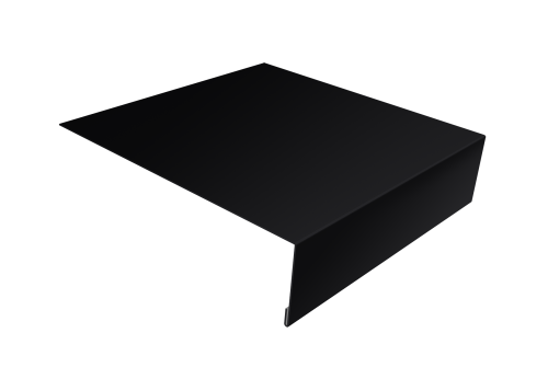 Планка лобовая/околооконная простая 190х50 0,5 Satin с пленкой RAL 9005 черный (3м)