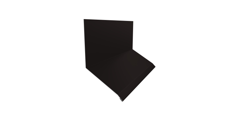 Планка примыкание верхнее к стене фальц Grand Line 150х130х20 0,45 Drap RAL 9005 черный (2м)