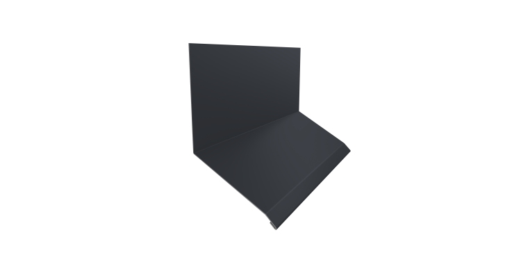 Планка примыкание верхнее к стене фальц Grand Line 150х130х20 0,45 Drap ST RAL 7024 мокрый асфальт (3м)