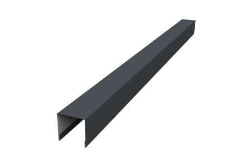 Планка вертикальная лицевая для забора жалюзи Palermo 0,45 PE RAL 7024 мокрый асфальт (1,8м)