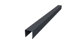 Планка вертикальная лицевая для забора жалюзи Palermo 0,45 Drap TwinColor RAL 7024 мокрый асфальт (3м)