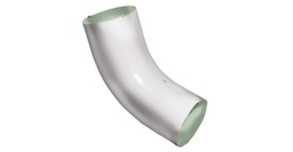 Колено 60 град GL PE 90 мм RAL 9003 сигнальный белый